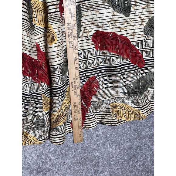 VTG Leslie Fay Sportswear Maxi Skirt Womens Sz 12 Striped Feathers Autumn Colors - Picture 7 of 7